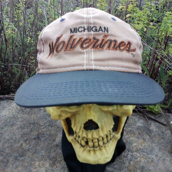 Vintage Sports Specialties Michigan Wolverines Snap Hat Cap Custom Tan - Picture 1 of 9